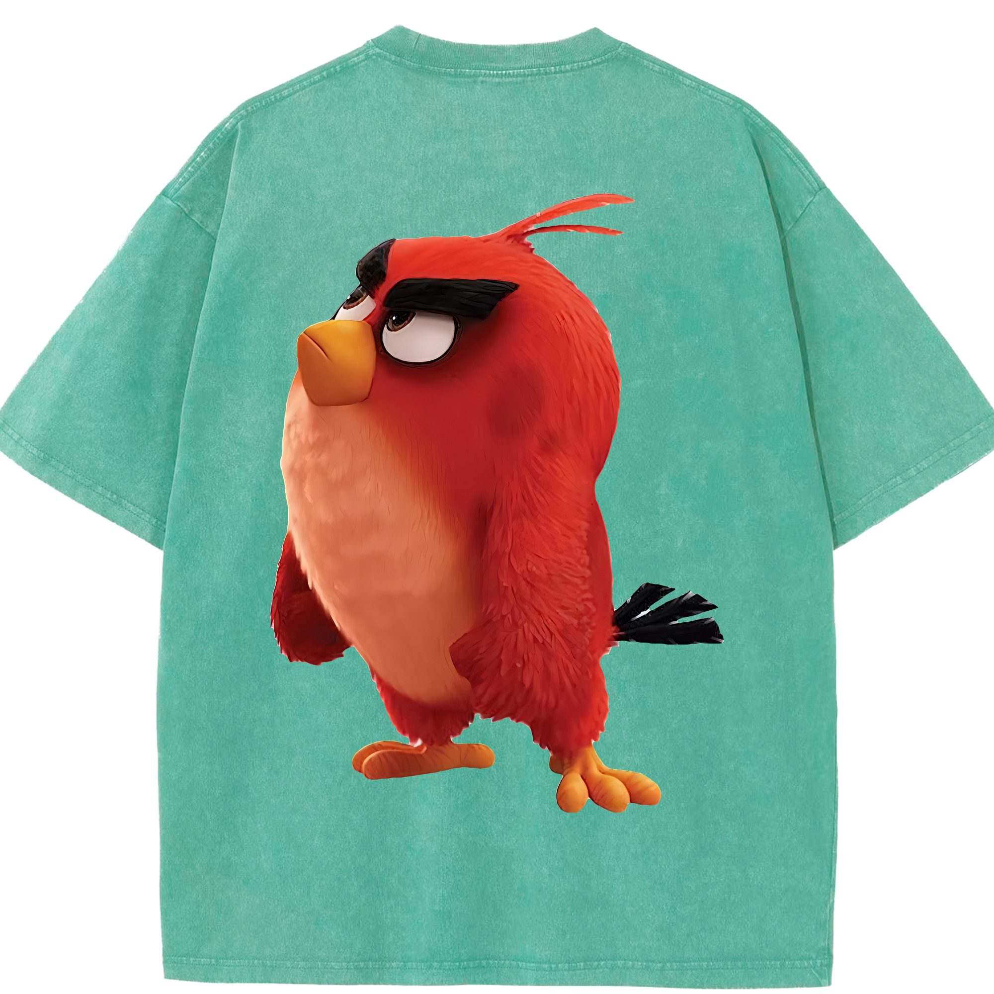 （画像用） Angry Birds アングリーバード 綿100% ヴィンテージ風 半袖Tシャツ（背面プリント）
